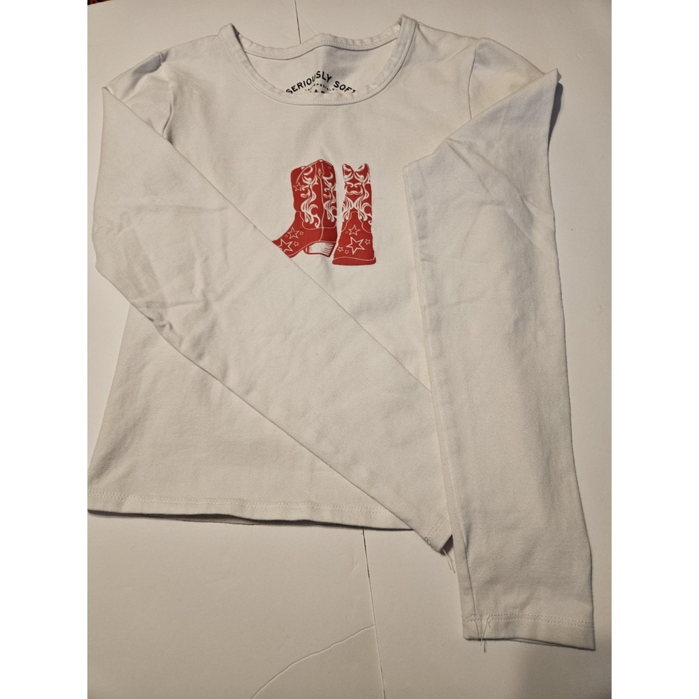 Aéropostale Seriously Soft Women's White/Red Cowboy Boots Graphic Tee S July 4th